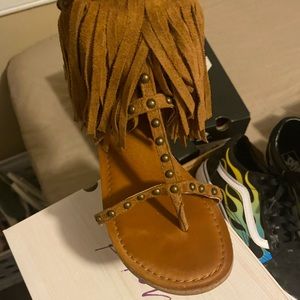Cute Boho Fringe Gladiator Sandals